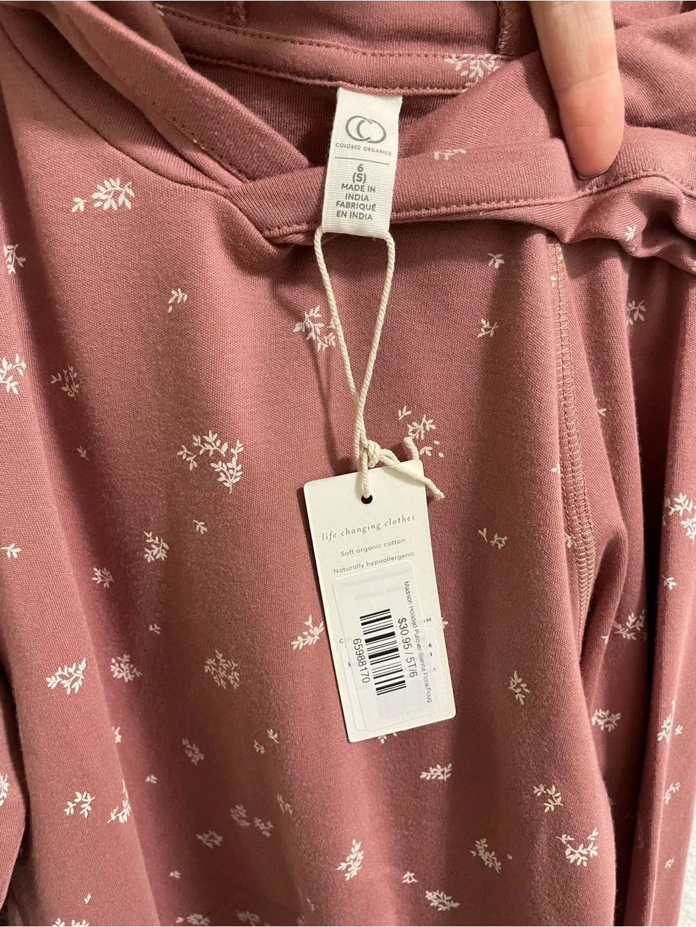 Colored Organics Dusty Rose Hoodie